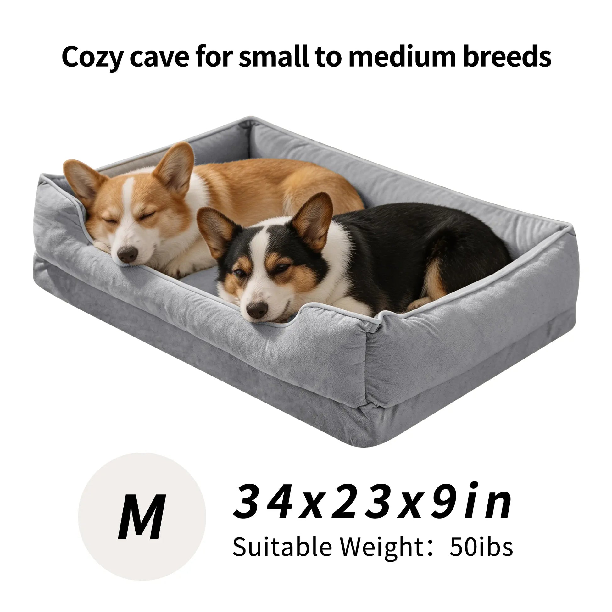 FAIRYPET Premium Soothing Sofa Pet Bed for Dogs and Cats | Removable, Machine-Washable Design | Soft, Durable Dutch Fleece with Non-Slip Base for Small and Medium Pets