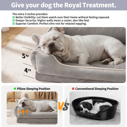 FAIRYPET Premium Soothing Sofa Pet Bed for Dogs and Cats | Removable, Machine-Washable Design | Soft, Durable Dutch Fleece with Non-Slip Base for Small and Medium Pets