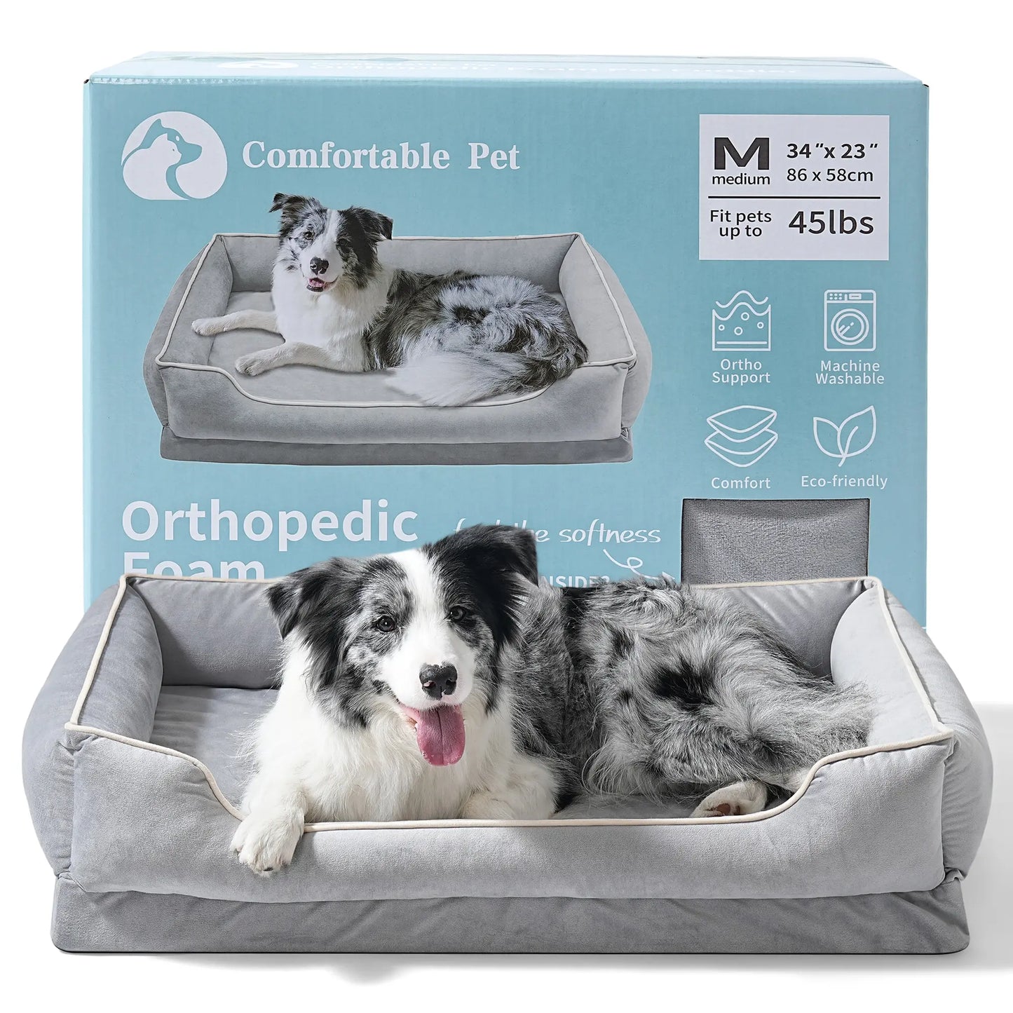 FAIRYPET Premium Soothing Sofa Pet Bed for Dogs and Cats | Removable, Machine-Washable Design | Soft, Durable Dutch Fleece with Non-Slip Base for Small and Medium Pets